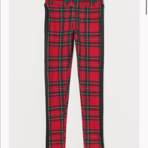 Red/green plaid leggings - Picture 1 of 2